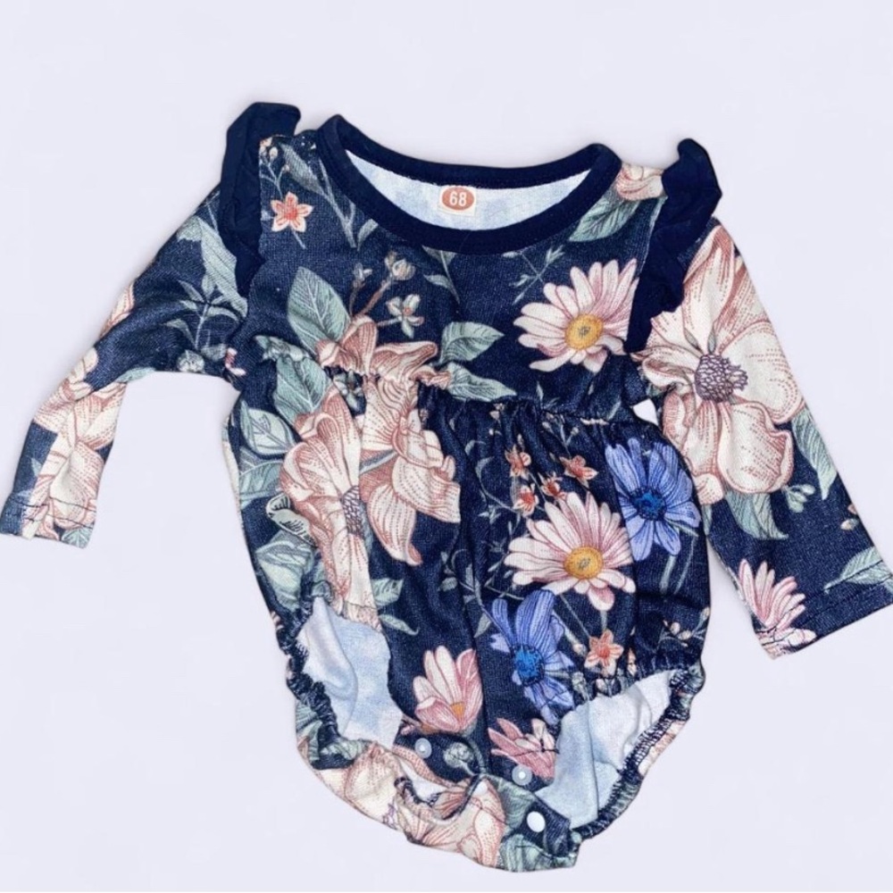 Floral Ruffle Baby Onesie
